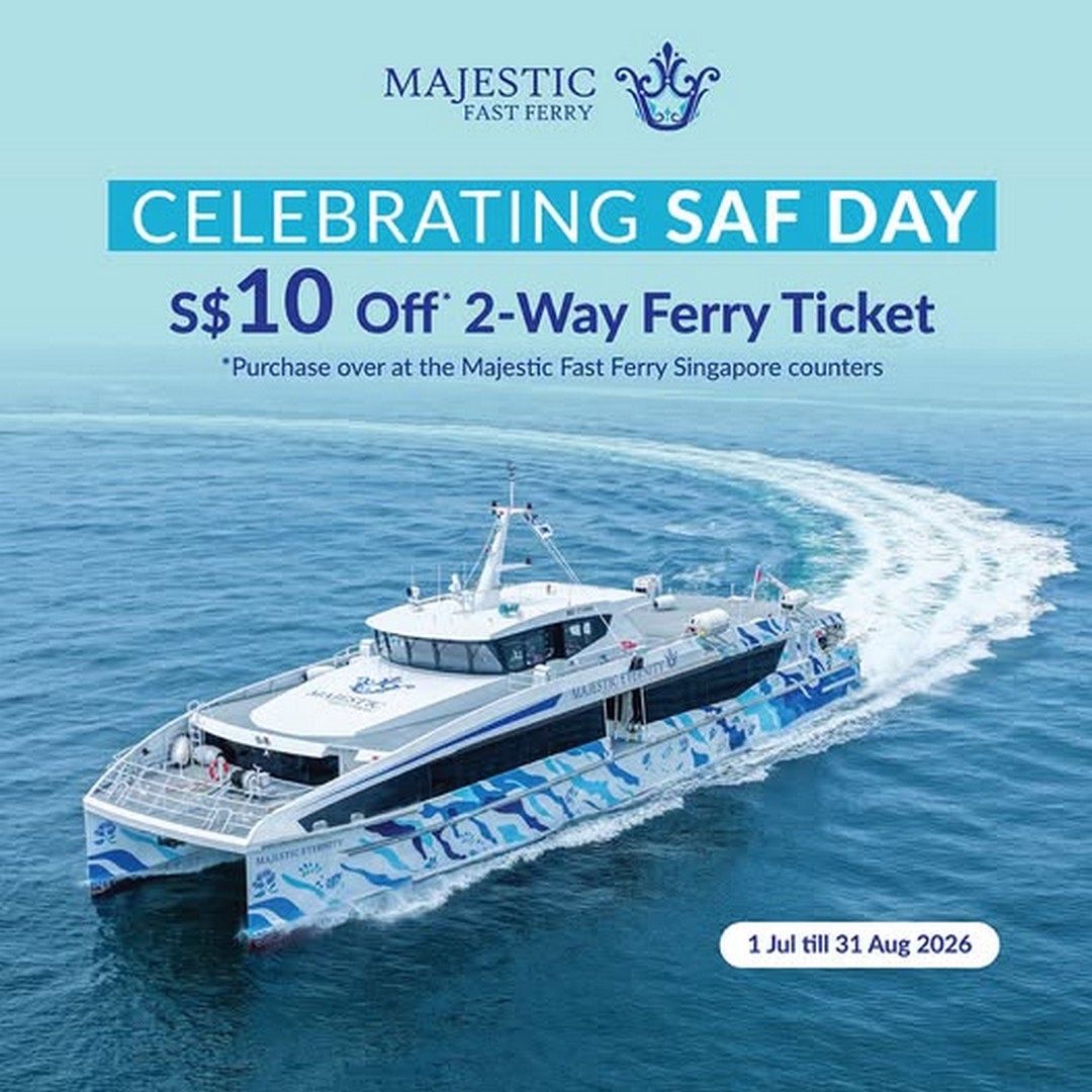 Majestic-Fast-Ferry-10-Off-Round-Trip-Ticket-Promotion 1 July-31 August 2026: Majestic Fast Ferry $10 Off Round-Trip Ticket Promotion for SAFRA Members and 11B Holders – Save on Your Batam Getaway from Singapore