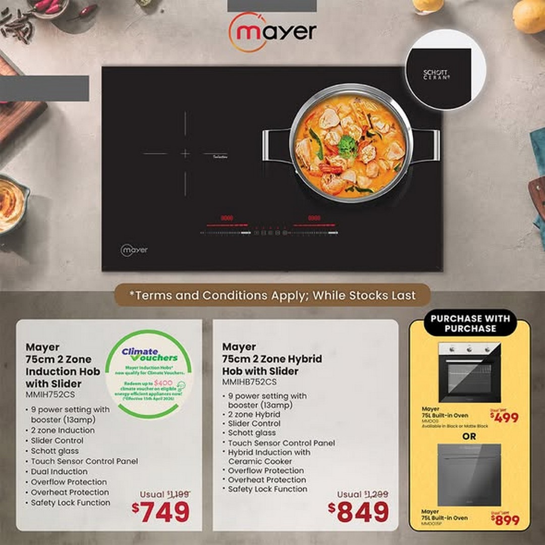 Mayer-Singapore-Built-in-Kitchen-Bundle-Deals-Promotion-4 1 July – 30 September 2026: Mayer Singapore Built-in Kitchen Bundle Deals Promotion from $999 with Free Gifts, Oven Purchase Offers and Climate Voucher Eligible Appliances