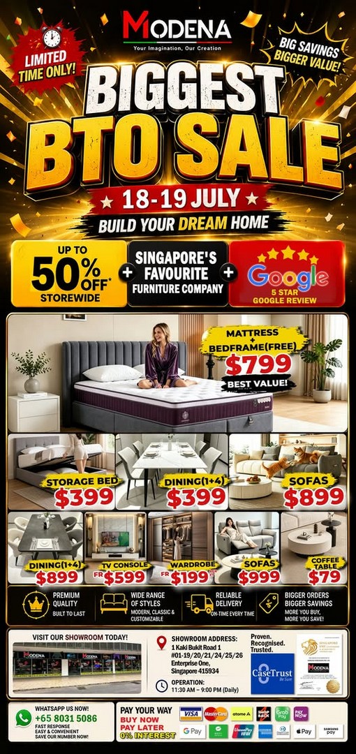 Modena-Furnishing-Biggest-BTO-Sale-in-Singapore-–-Furniture-Promotion 18-19 July 2026: Modena Furnishing Biggest BTO Sale in Singapore – Furniture Promotion with Bundle Deals, Free Delivery, Installation and Measurement