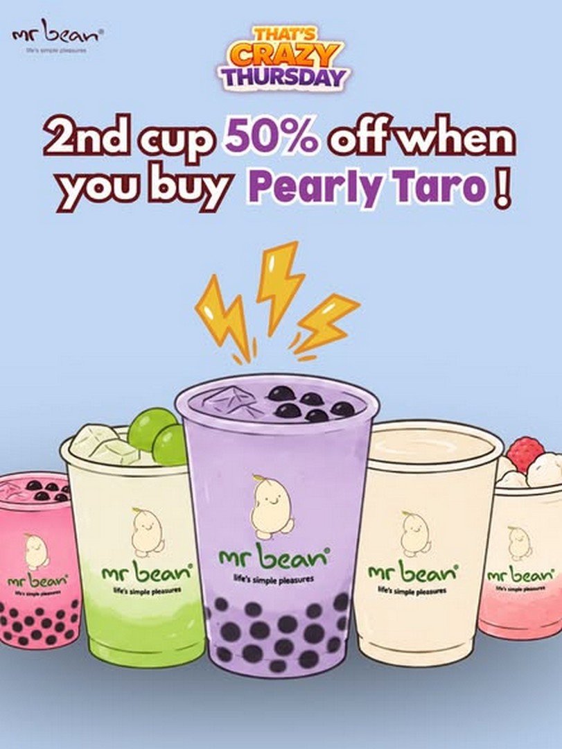 Mr-Bean-Singapore-Pearly-Taro-Promotion-–-Enjoy-50-Off-1 10 July 2026 onwards: Mr Bean Singapore Pearly Taro Promotion – Enjoy 50% Off Selected Soy Drinks with Every Purchase