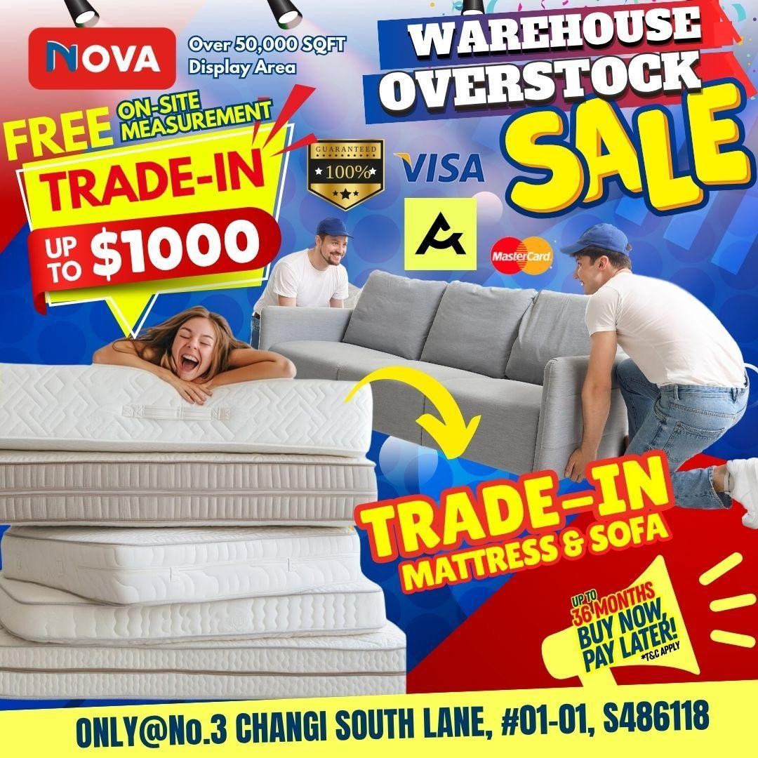 NOVA-Furnishing-Changi-Warehouse-Clearance-Sale-5 Now till 5 July 2026: NOVA Furnishing Changi Warehouse Clearance Sale, Buy 1 Get 1 Free Mattress Promotion, Up to 80% Off Home Furniture Deals in Singapore