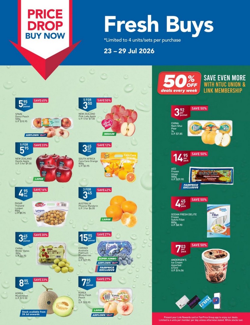 NTUC-FairPrice-Fresh-Buys-Sale-Promotion-–-Save-Up-to-68 23-29 July 2026: NTUC FairPrice Fresh Buys Sale Promotion – Save Up to 68% on Fresh Groceries, Fruits, Seafood and Member Specials Across Singapore
