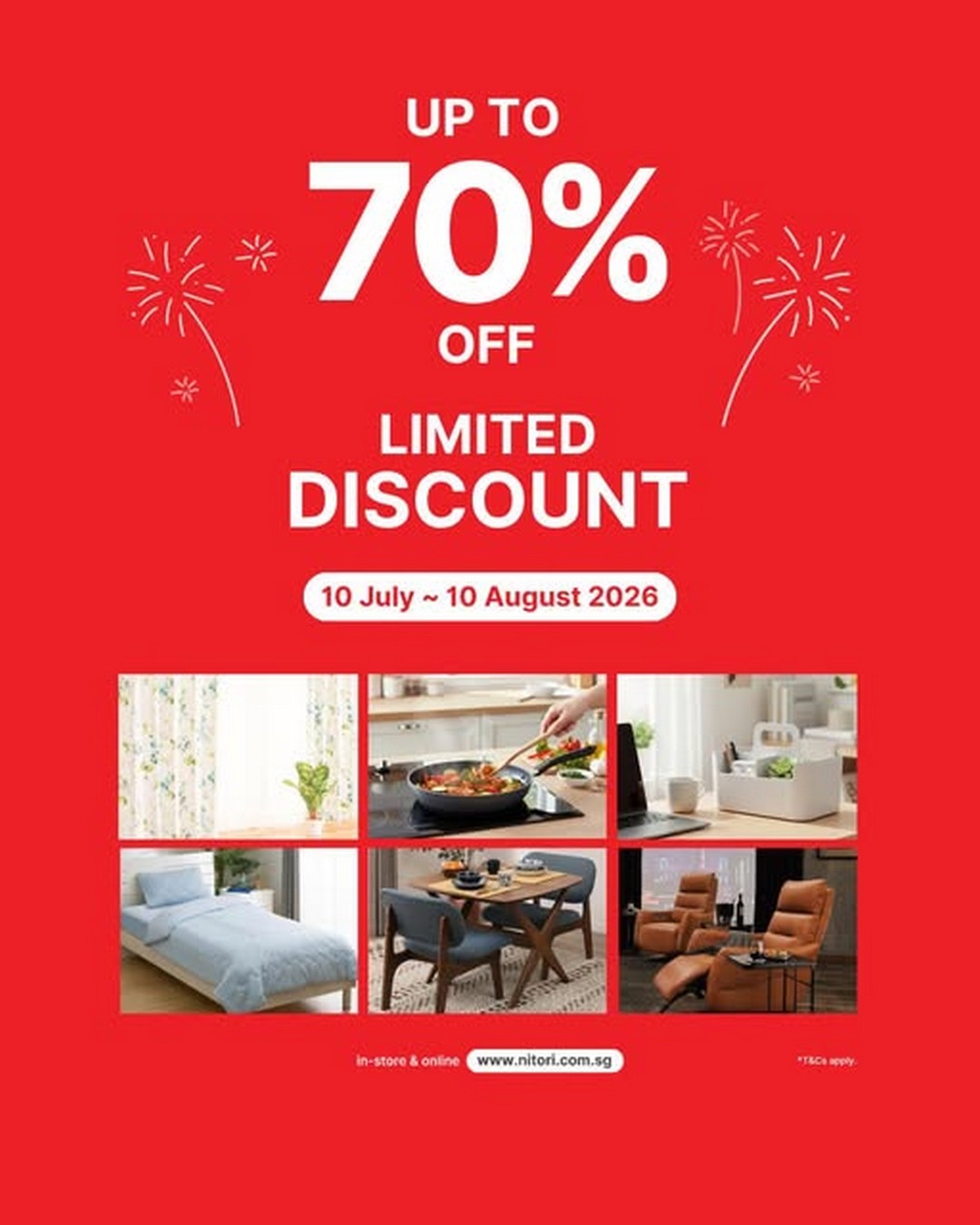 Nitori-Singapore-Limited-Discount-Sale 10 July–10 August 2026: Nitori Singapore Limited Discount Sale – Enjoy Up to 70% OFF Furniture, Home Essentials and Home Décor Deals