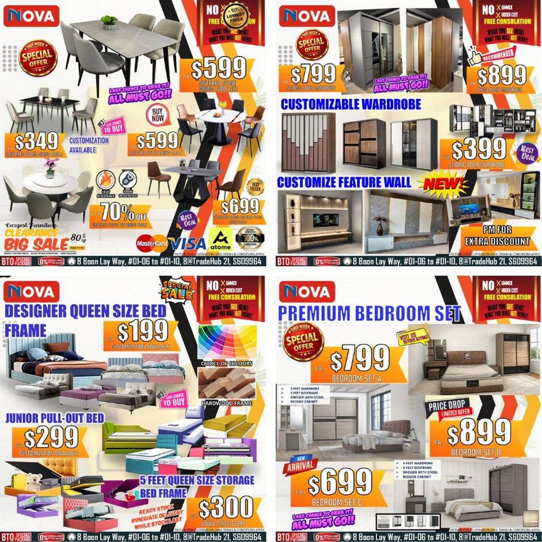 Nova-Furnishing-Direct-Factory-Price-Sofa-Fair-1 Now till 19 July 2026: Nova Furnishing Direct Factory Price Sofa Fair – Up to 80% Off Sofa Clearance Promotion with Buy 1 Get 1 Free Mattress Deals at Tradehub 21 & Ang Mo Kio