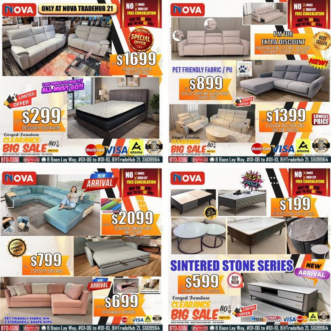 Nova-Furnishing-Direct-Factory-Price-Sofa-Fair-3 Now till 19 July 2026: Nova Furnishing Direct Factory Price Sofa Fair – Up to 80% Off Sofa Clearance Promotion with Buy 1 Get 1 Free Mattress Deals at Tradehub 21 & Ang Mo Kio