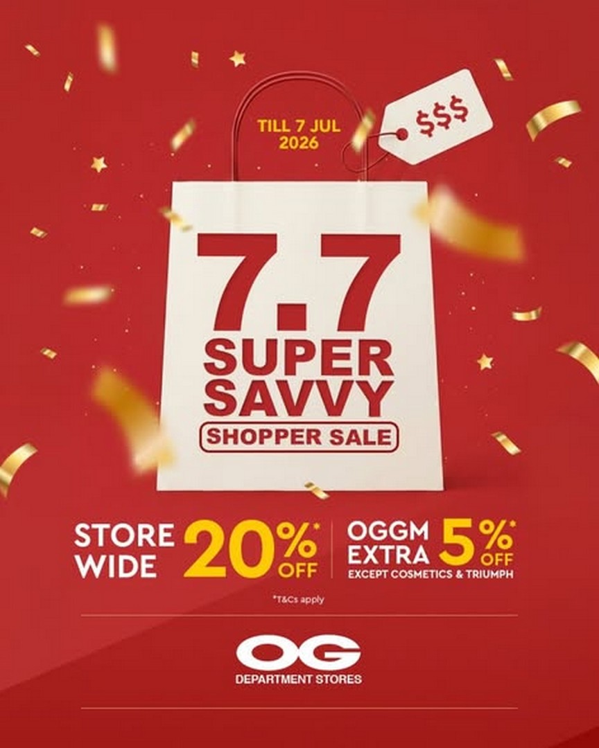 OG-Singapore-7.7-Storewide-Promotion Now till 7 July 2026: OG Singapore 7.7 Storewide Promotion – Enjoy 20% OFF Regular-Priced Items Plus Extra Savings for OG Gold Members