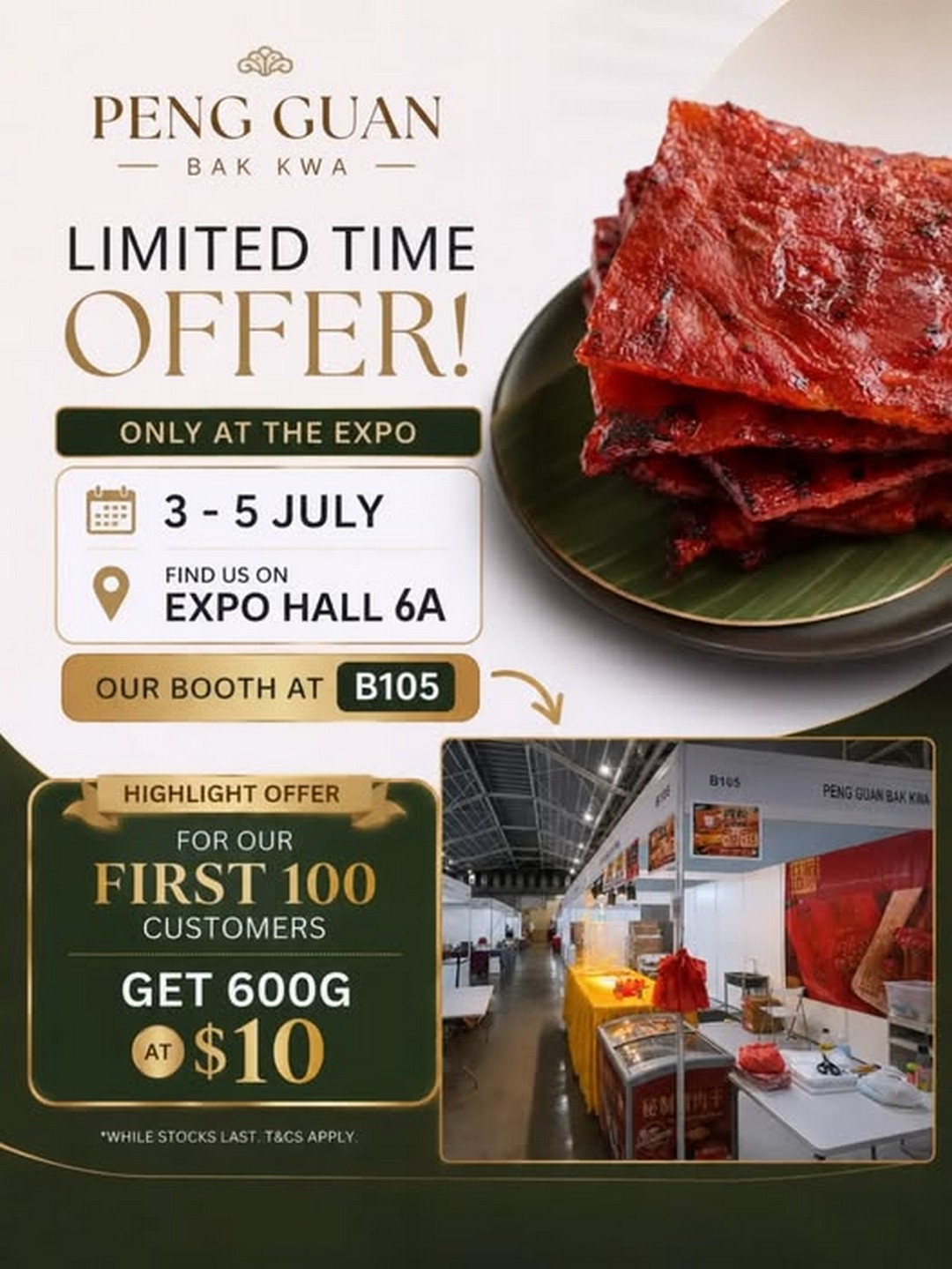 Peng-Guan-Bak-Kwa-at-Singapore-Expo-Hall-6A-Exclusive-Bak-Kwa-Expo-Promotion 3–5 July 2026: Peng Guan Bak Kwa at Singapore Expo Hall 6A, Exclusive Bak Kwa Expo Promotion, Limited Time 600g Deal for First 100 Customers