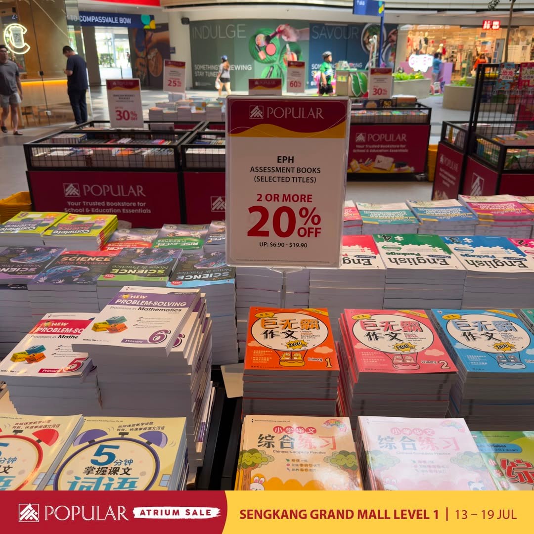 Popular-Bookstore-Singapore-Atrium-Sale-11 13-19 July 2026: Popular Bookstore Singapore Atrium Sale – Save Up to 70% OFF on Books, Stationery, Disney & Sanrio Promotion at Sengkang Grand Mall Level 1