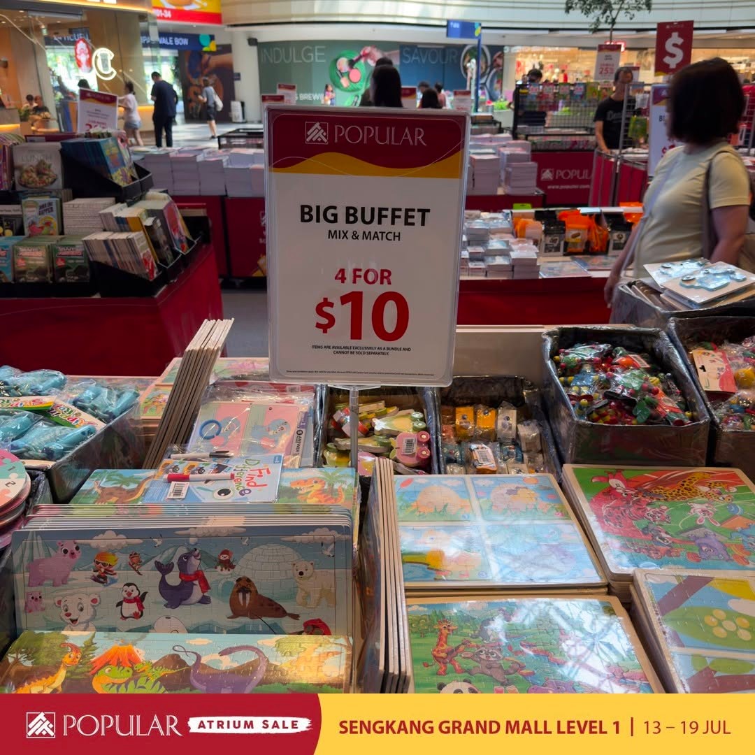 Popular-Bookstore-Singapore-Atrium-Sale-12 13-19 July 2026: Popular Bookstore Singapore Atrium Sale – Save Up to 70% OFF on Books, Stationery, Disney & Sanrio Promotion at Sengkang Grand Mall Level 1