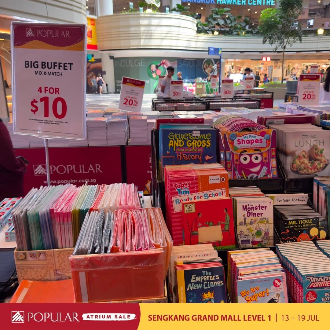 Popular-Bookstore-Singapore-Atrium-Sale-13 13-19 July 2026: Popular Bookstore Singapore Atrium Sale – Save Up to 70% OFF on Books, Stationery, Disney & Sanrio Promotion at Sengkang Grand Mall Level 1