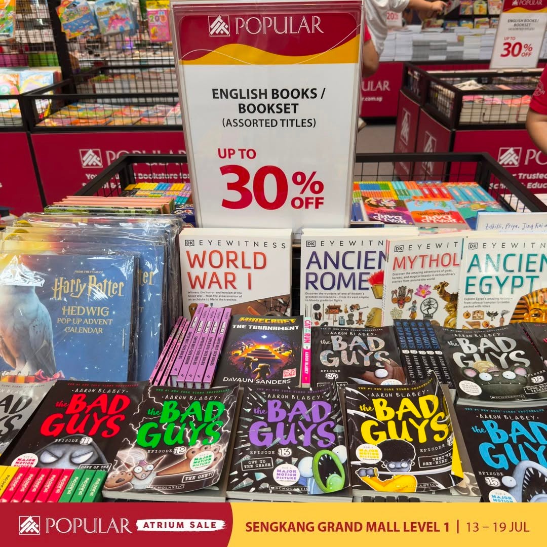 Popular-Bookstore-Singapore-Atrium-Sale-23 13-19 July 2026: Popular Bookstore Singapore Atrium Sale – Save Up to 70% OFF on Books, Stationery, Disney & Sanrio Promotion at Sengkang Grand Mall Level 1