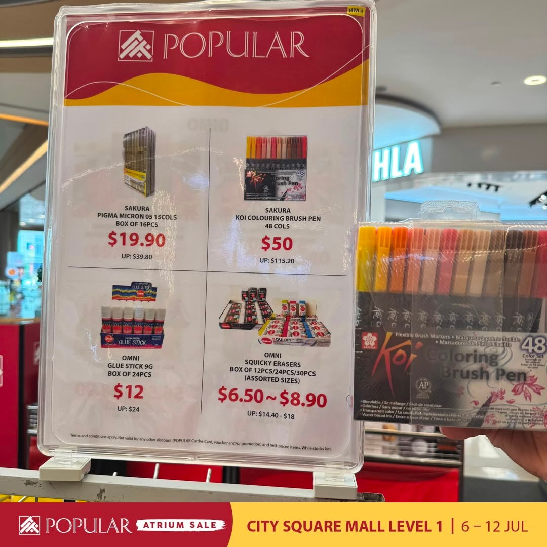 Popular-Bookstore-Singapore-Atrium-Sale-–-Save-Up-to-70-on-Books-14 6-12 July 2026: Popular Bookstore Singapore Atrium Sale – Save Up to 70% on Books, Stationery, Disney & Sanrio Promotion at City Square Mall