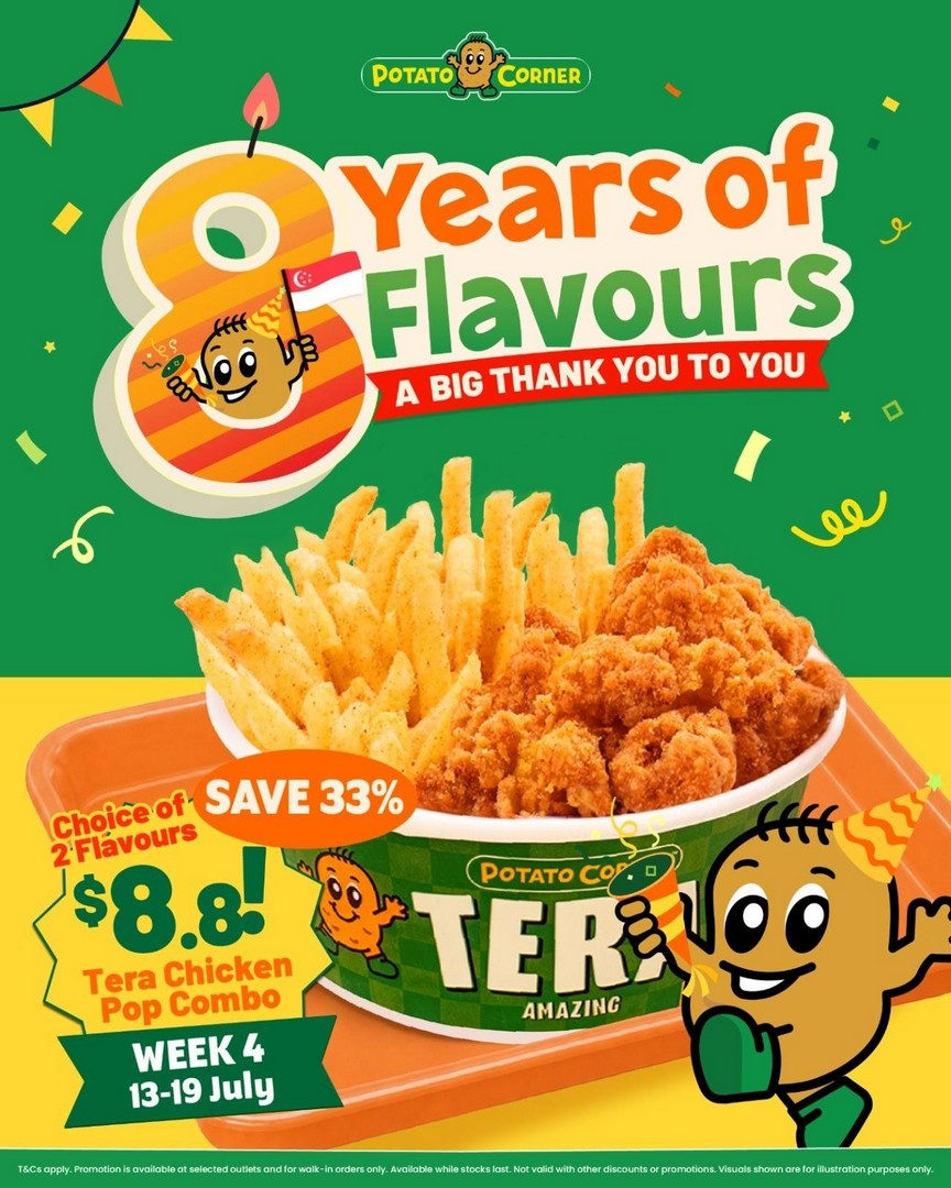 Potato-Corner-Singapore-Tera-Chicken-Pop-Combo-8.80-Promotion 13-19 July 2026: Potato Corner Singapore Tera Chicken Pop Combo $8.80 Promotion – Enjoy 33% Savings on This Limited-Time Meal Deal