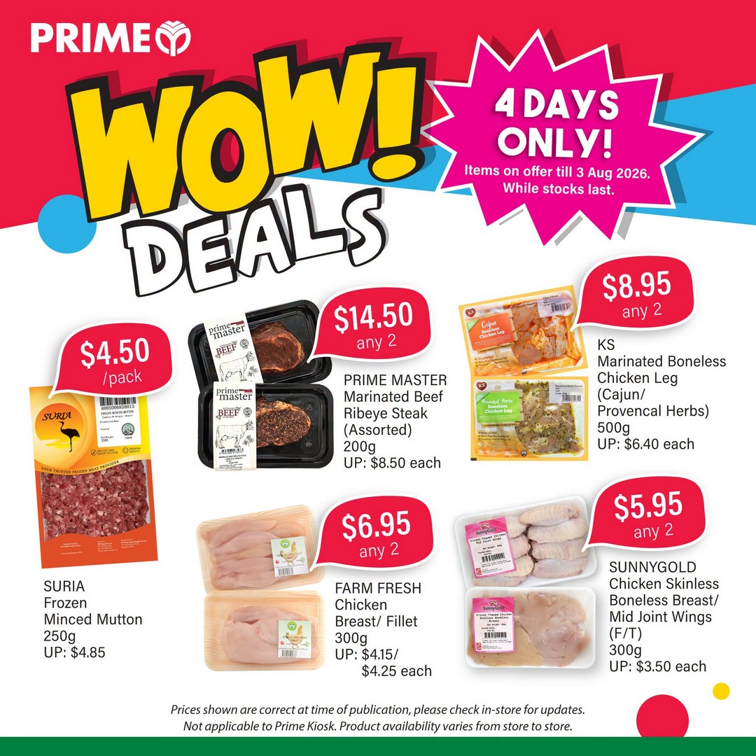 Prime-Supermarket-WOW-Deals-4-Days-Only-Fresh-Groceries-4 Now till 3 August 2026: Prime Supermarket: WOW Deals 4 Days Only Fresh Groceries, Daily Essentials & Favourite Picks Sale Promotion