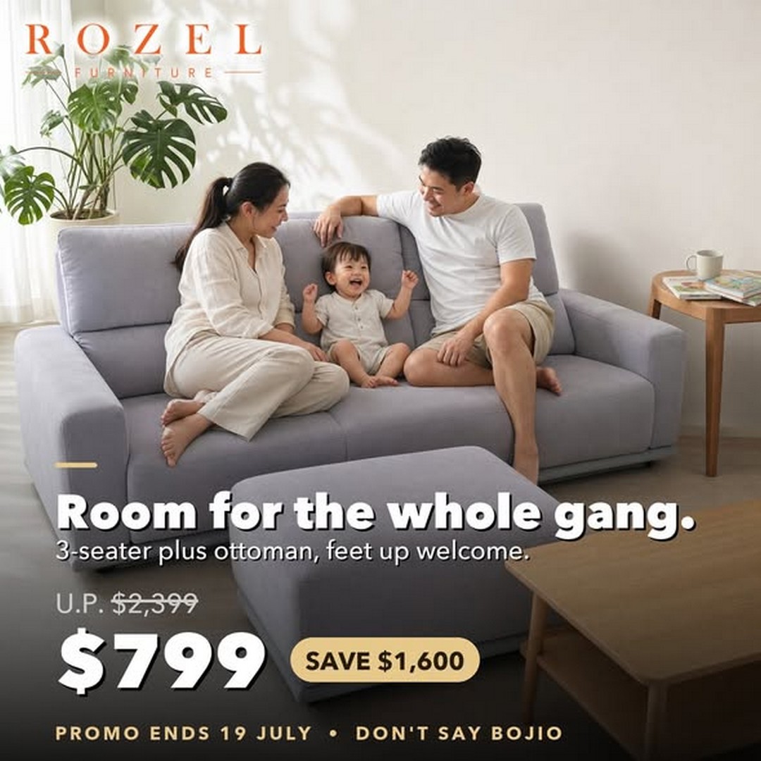 Rozel-Furnishing-Singapore-Furniture-Promotion-1 Now till 19 July 2026: Rozel Furnishing Singapore Furniture Promotion – Enjoy Up to 80% Off Electric Recliners, Sofas and Dining Sets at Sims Avenue