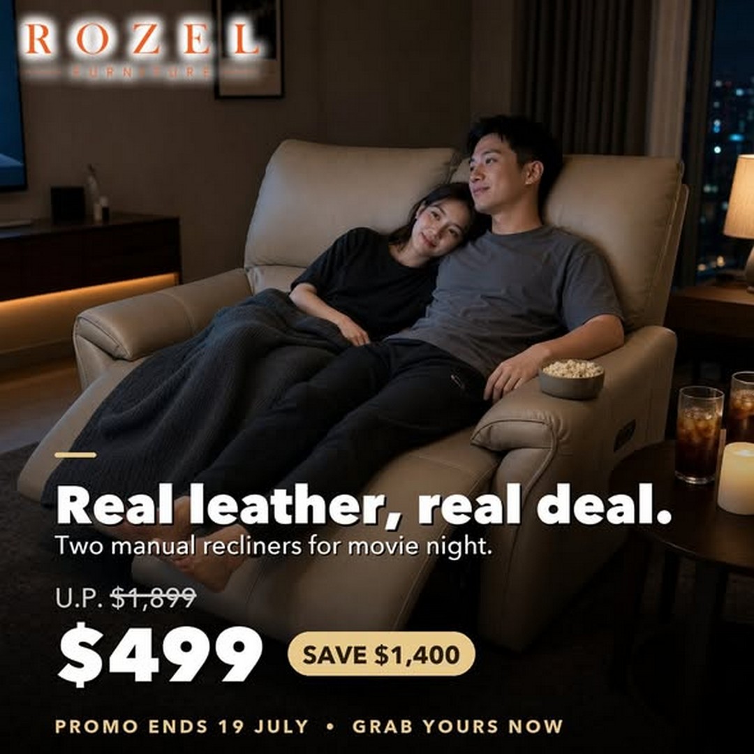 Rozel-Furnishing-Singapore-Furniture-Promotion-2 Now till 19 July 2026: Rozel Furnishing Singapore Furniture Promotion – Enjoy Up to 80% Off Electric Recliners, Sofas and Dining Sets at Sims Avenue