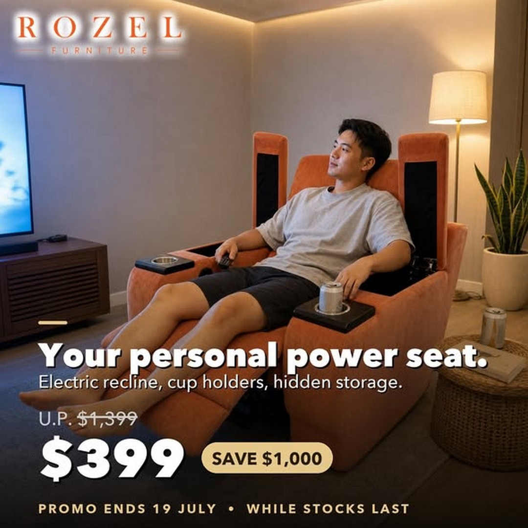 Rozel-Furnishing-Singapore-Furniture-Promotion-3 Now till 19 July 2026: Rozel Furnishing Singapore Furniture Promotion – Enjoy Up to 80% Off Electric Recliners, Sofas and Dining Sets at Sims Avenue
