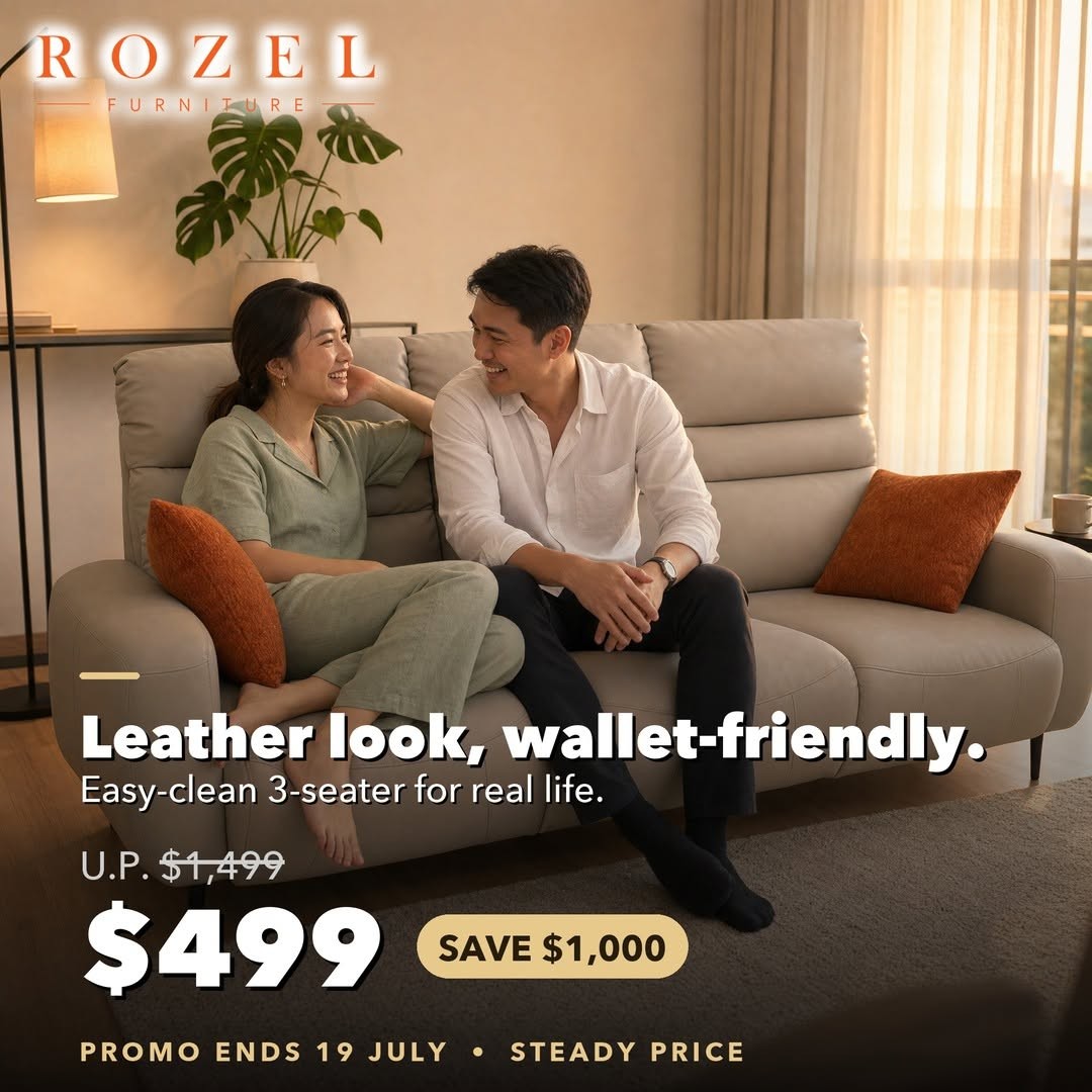 Rozel-Furnishing-Singapore-Furniture-Promotion-4 Now till 19 July 2026: Rozel Furnishing Singapore Furniture Promotion – Enjoy Up to 80% Off Electric Recliners, Sofas and Dining Sets at Sims Avenue