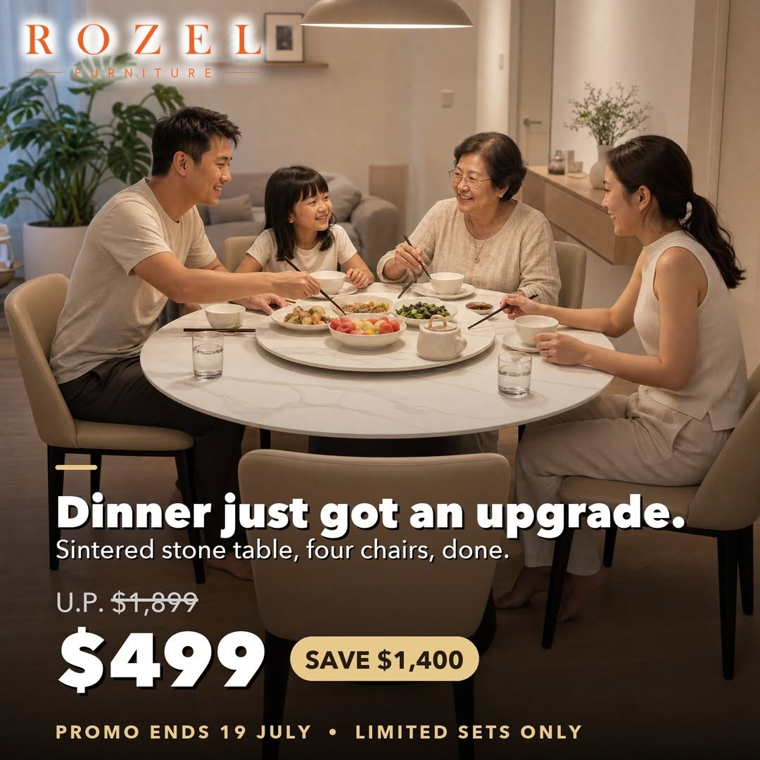 Rozel-Furnishing-Singapore-Furniture-Promotion-6 Now till 19 July 2026: Rozel Furnishing Singapore Furniture Promotion – Enjoy Up to 80% Off Electric Recliners, Sofas and Dining Sets at Sims Avenue