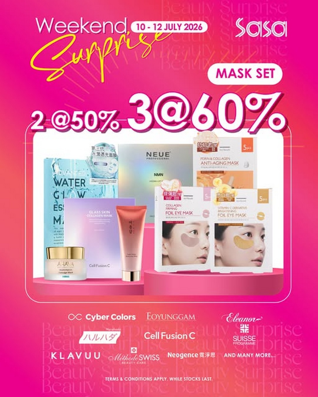 Sa-Sa-Singapore-Face-Mask-Weekend-Promotion Now till 12 July 2026: Sa Sa Singapore Face Mask Weekend Promotion – Buy 2 Get 50% Off, Buy 3 Get 60% Off In-Store Skincare Sale