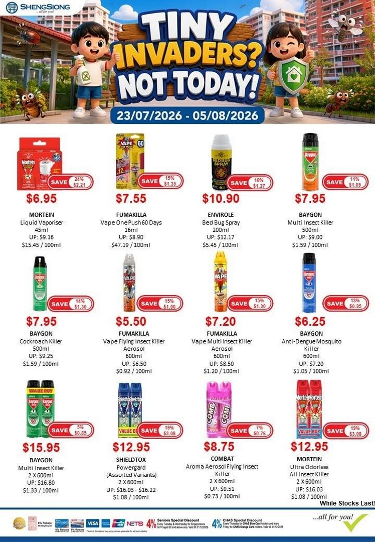 Sheng-Siong-Supermarket-Tiny-Invaders-Pest-Control-Promotion-1 23 July-5 August 2026: Sheng Siong Supermarket Tiny Invaders Pest Control Promotion: Up to 50% OFF Mosquito Repellents, Insect Sprays and Home Protection Essentials