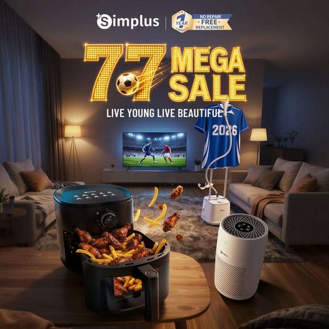 Simplus-Singapore-7.7-Mega-Sale-–-Enjoy-Up-to-70-Off 6 July 2026 onwards: Simplus Singapore 7.7 Mega Sale – Enjoy Up to 70% Off Home Appliances, Extra 15% Voucher, Free Gifts and 0% Interest Deals on Shopee