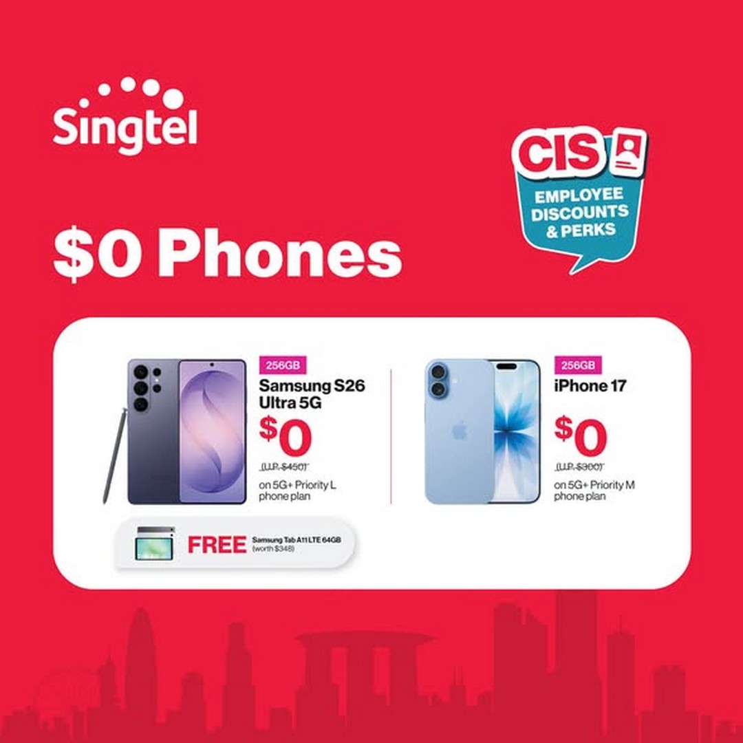 Singtel-SAF-Day-Promotion-–-Exclusive-25-Off-Mobile-Plans-1 Now till 31 July 2026: Singtel SAF Day Promotion – Exclusive 25% Off Mobile Plans, Up to $750 Savings, $0 iPhone 17 and Samsung Galaxy S26 Ultra Deals for MINDEF, SAF & MHA Personnel