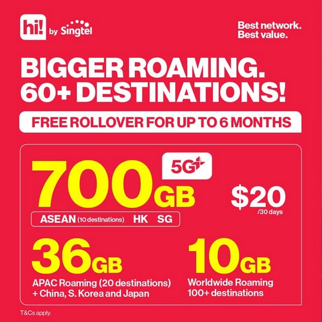Singtel-hi-Plan-Free-2-to-3-Months-Promotion Now till 15 July 2026: Singtel hi! Plan Free 2 to 3 Months Promotion – Save More with Bigger Roaming Data Across 60+ Destinations in Singapore