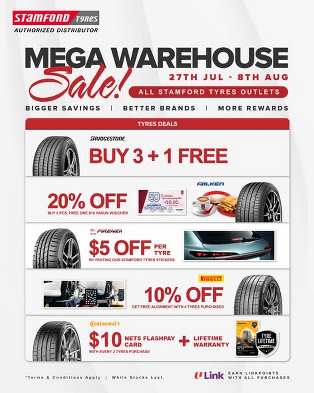 Stamford-Tyres-Singapore-Mega-Sale-Promotion 27 July-8 August 2026: Stamford Tyres Singapore: Mega Sale Promotion on Tyres, Rims, Car Servicing Packages and Car Accessories Discounts