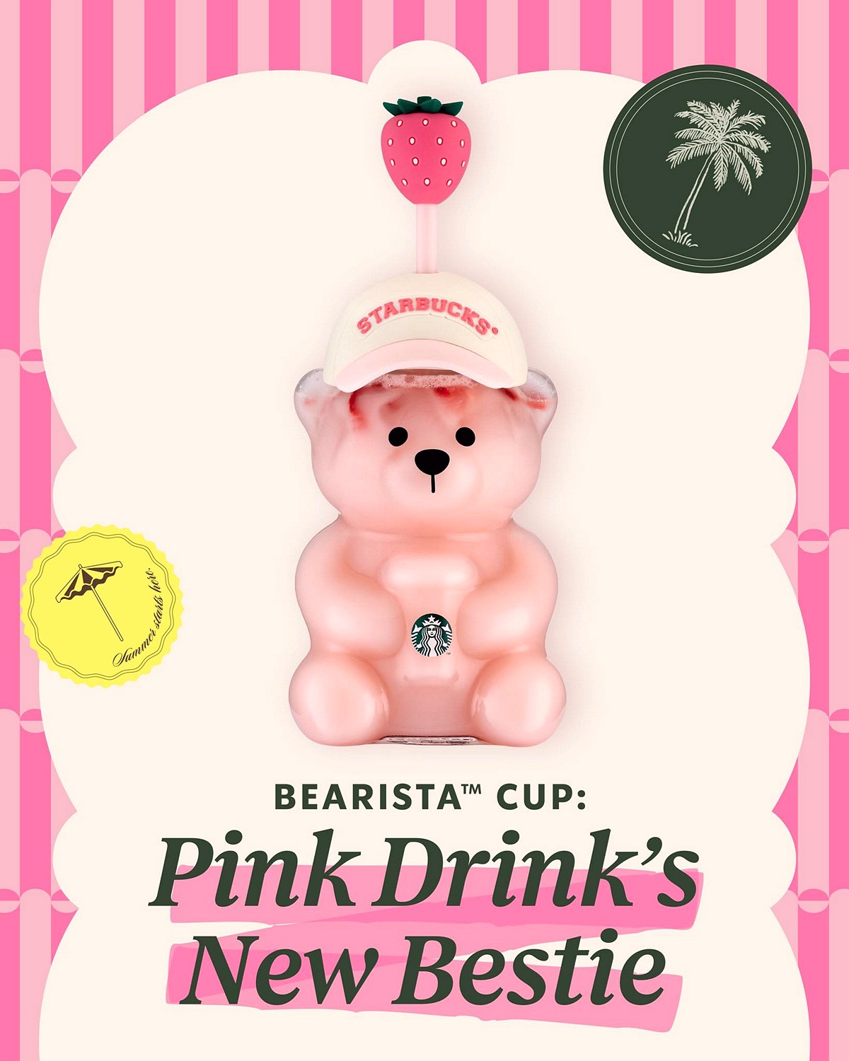 Starbucks-Singapore-Pink-Bearista-Glass-Cold-Cup 13 July 2026 onwards: Starbucks Singapore Pink Bearista Glass Cold Cup Launch Promotion – Limited Edition Summer Collectible Available at Selected Stores & Online