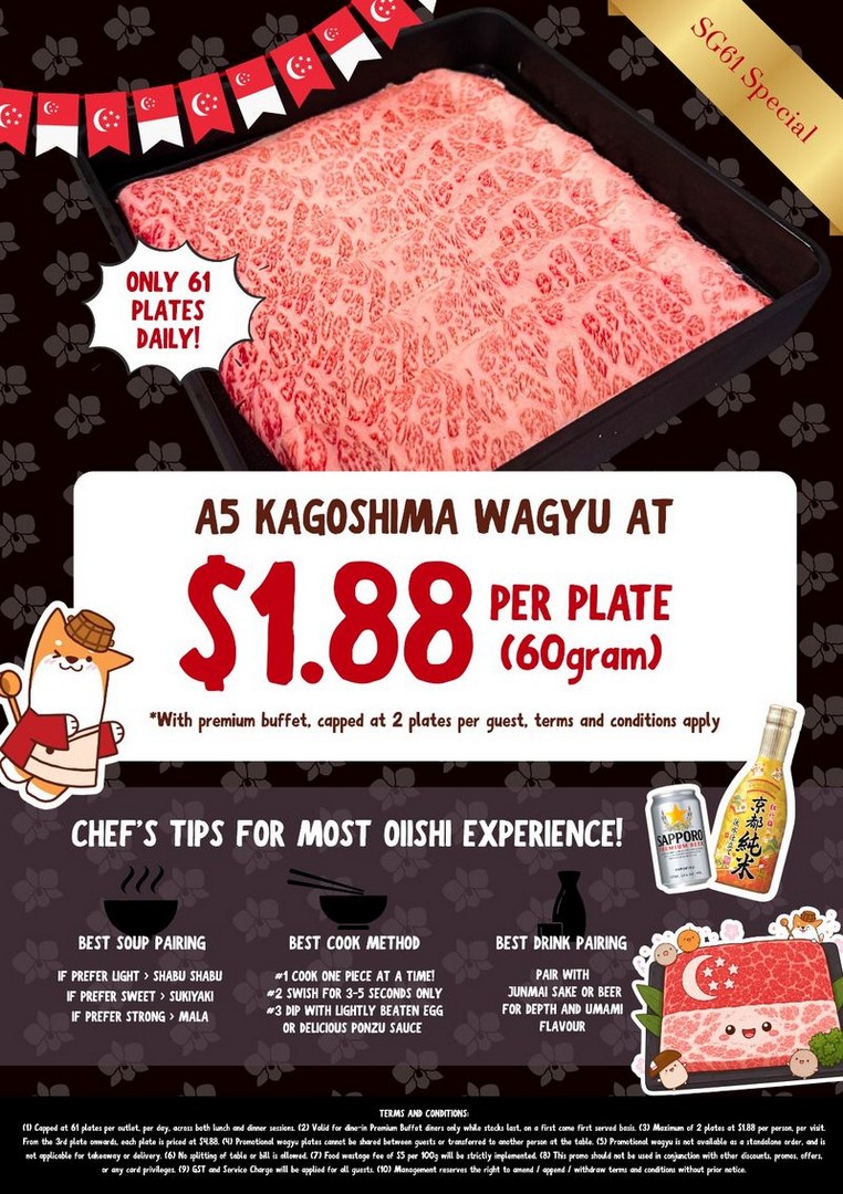 Suki-Ya-Singapore-SG61-A5-Kagoshima-Wagyu-1.88-Promotion 1-14 August 2026: Suki-Ya Singapore SG61 A5 Kagoshima Wagyu $1.88 Promotion – Enjoy Premium Japanese Hot Pot Deal Across All Outlets