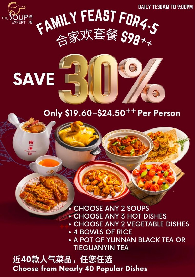 The-Soup-Expert-Family-Feast-Set-Promotion 14 July-31 August 2026: The Soup Expert Family Feast Set Promotion – Enjoy Up To 30% Off Cantonese Soup Dining Sets At Suntec City Singapore