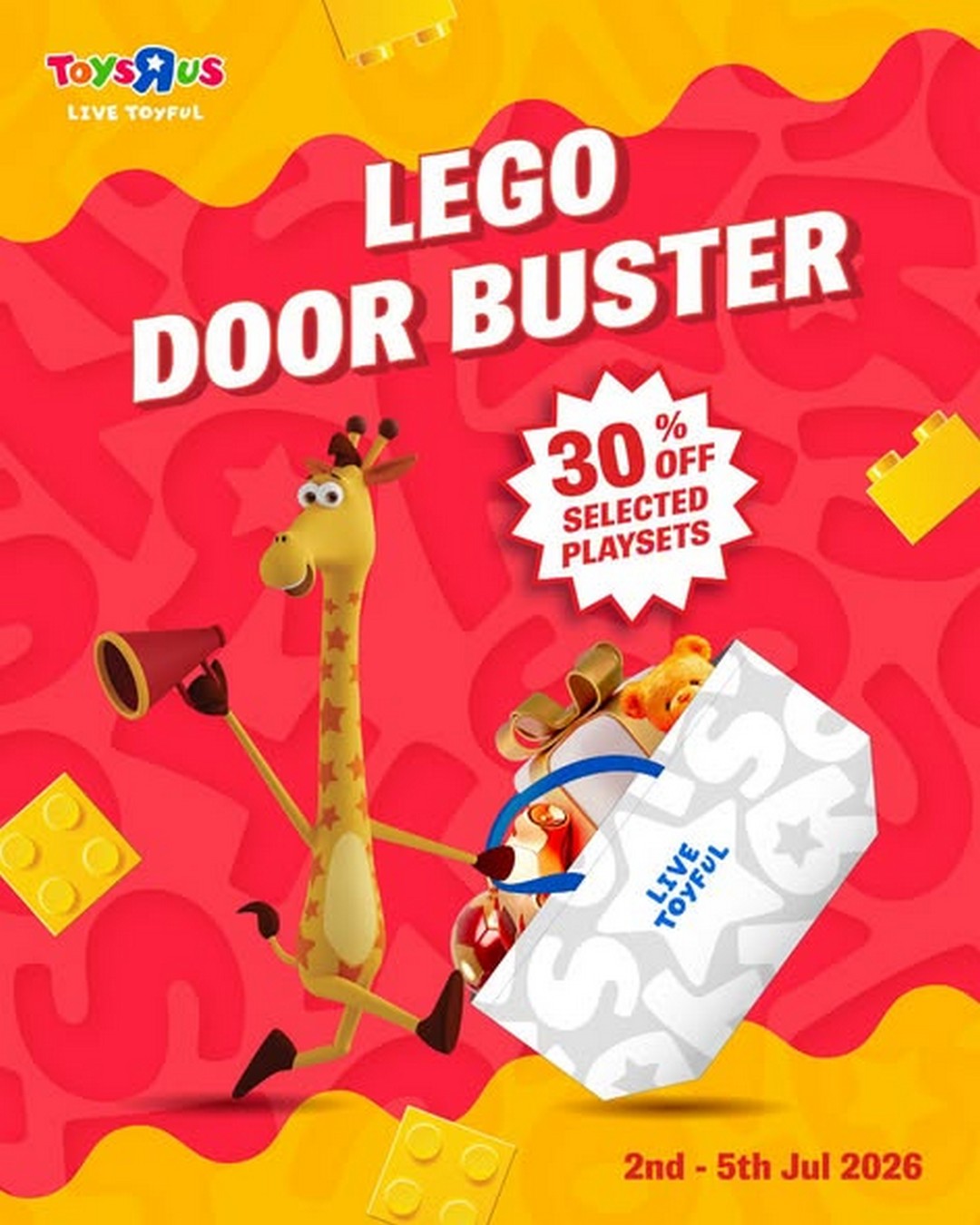 Toys-R-Us-Singapore-30-OFF-Selected-LEGO-Sets-Promotion 2–5 July 2026: Toys"R"Us Singapore 30% OFF Selected LEGO Sets Promotion – Save Big on 15 Popular LEGO Building Sets In-Store and Online
