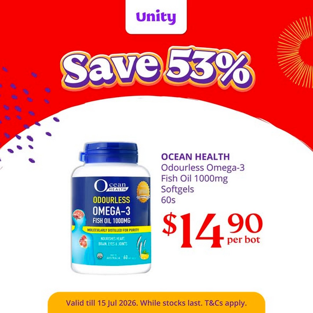 Unity-Pharmacy-Weekly-Health-Wellness-Promotion Now till 15 July 2026: Unity Pharmacy Weekly Health & Wellness Promotion – Save Up to 50% on Vitamins, Skincare, Eye Care and Everyday Essentials Across Singapore