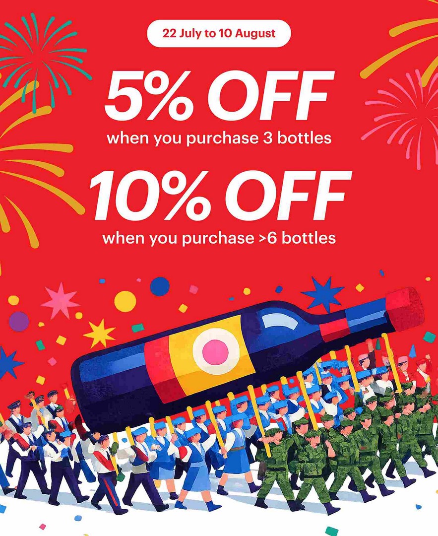 Vivino-Wine-Shop-Singapore-Promotion 23 July-10 August 2026: Vivino Wine Shop Singapore Promotion: Enjoy 5% OFF 3 Bottles or 10% OFF 6 Bottles National Day Wine Celebration