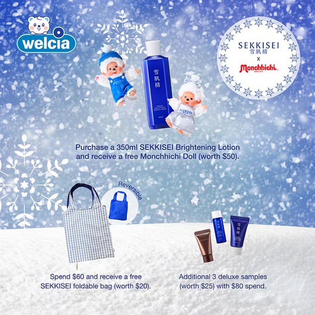Welcia-Singapore-KOSE-Beauty-Promotion-2 4 July 2026 onwards: Welcia Singapore KOSE Beauty Promotion – Enjoy Up to 50% OFF Plus Exclusive SEKKISEI Monchhichi Gifts at Welcia Stores