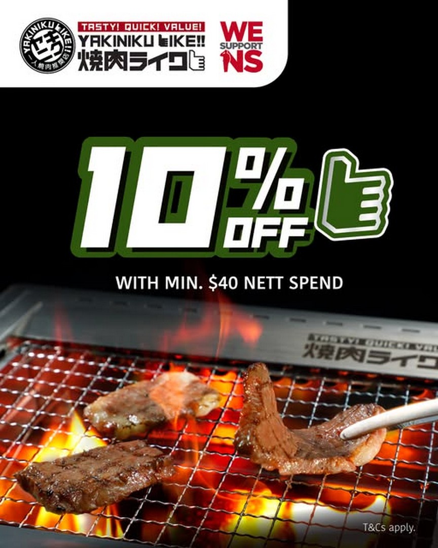 Yakiniku-LIKE-Singapore-NSMen-10-Off-Dining-Promotion Now till 31 August 2026: Yakiniku LIKE Singapore NSMen 10% Off Dining Promotion – Enjoy Savings with Minimum $40 Nett Spend