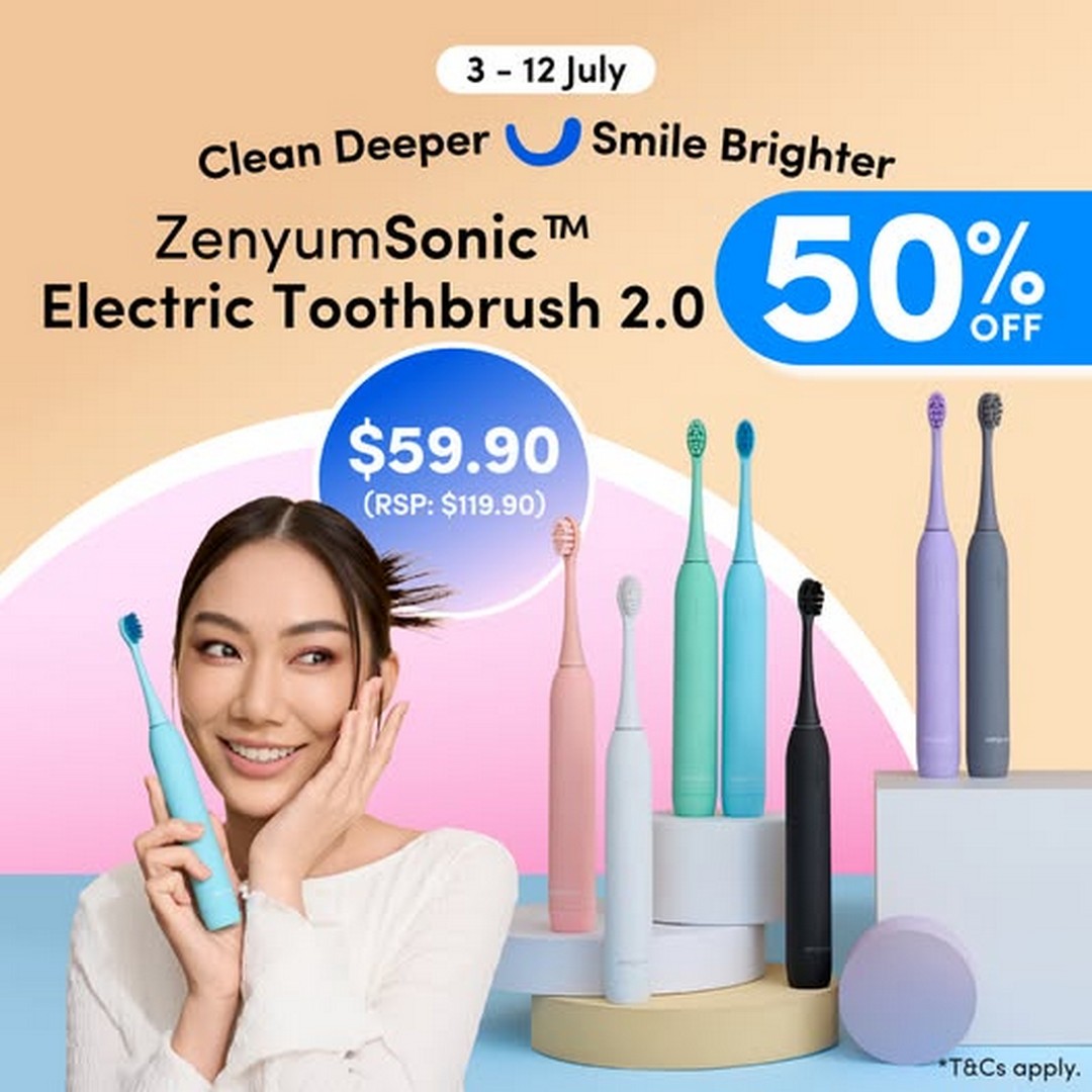 Zenyum-Singapore-ZenyumSonic-2.0-50-OFF-Oral-Care-Promotion 3–12 July 2026: Zenyum Singapore ZenyumSonic 2.0 50% OFF Oral Care Promotion, Smart Sonic Toothbrush Deal in Singapore