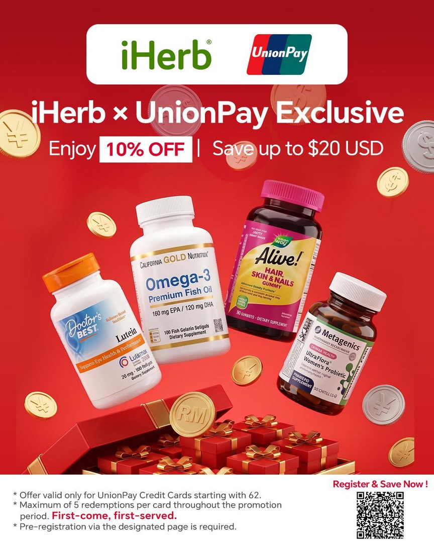 iHerb-Singapore-UnionPay-Exclusive-10-OFF-Promotion 1 July 2026 onwards: iHerb Singapore UnionPay Exclusive 10% OFF Promotion – Save Up to US$20 Per Transaction with Your Eligible Card