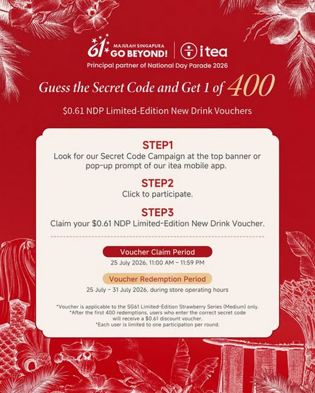 itea-Singapore-SG61-Limited-Edition-New-Drink-Promotion-1 25-31 July 2026: itea Singapore SG61 Limited Edition New Drink Promotion with $0.61 Voucher Redemption and Exclusive Discount Event