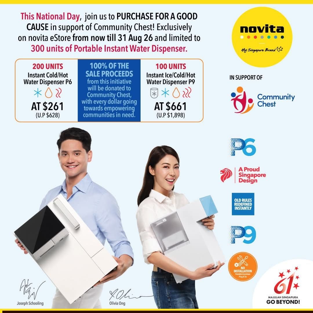 novita-SG-NDP-Coupons-2026-Promotion 10 July–31 August 2026: novita SG NDP Coupons 2026 Promotion – Save on Portable Water Dispensers While Supporting Community Chest SG61 Campaign