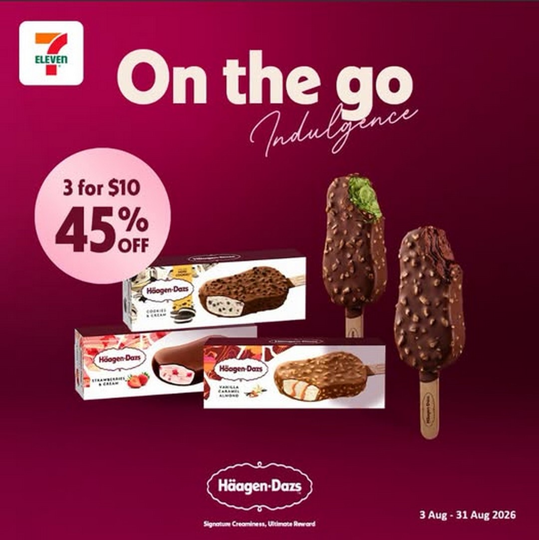 7-Eleven-Singapore-Haagen-Dazs-Sticks-3-for-10-Promotion 3-31 August 2026: 7-Eleven Singapore: Häagen-Dazs Sticks 3 for $10 Promotion – Enjoy an Easy Ice Cream Treat on the Go