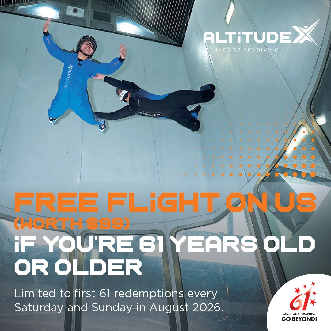 AltitudeX-Singapore-Free-Flight-Promotion-Complimentary-Indoor 1-30 August 2026: AltitudeX Singapore Free Flight Promotion: Complimentary Indoor Skydiving Experience Worth $99 for Seniors Aged 61 and Above