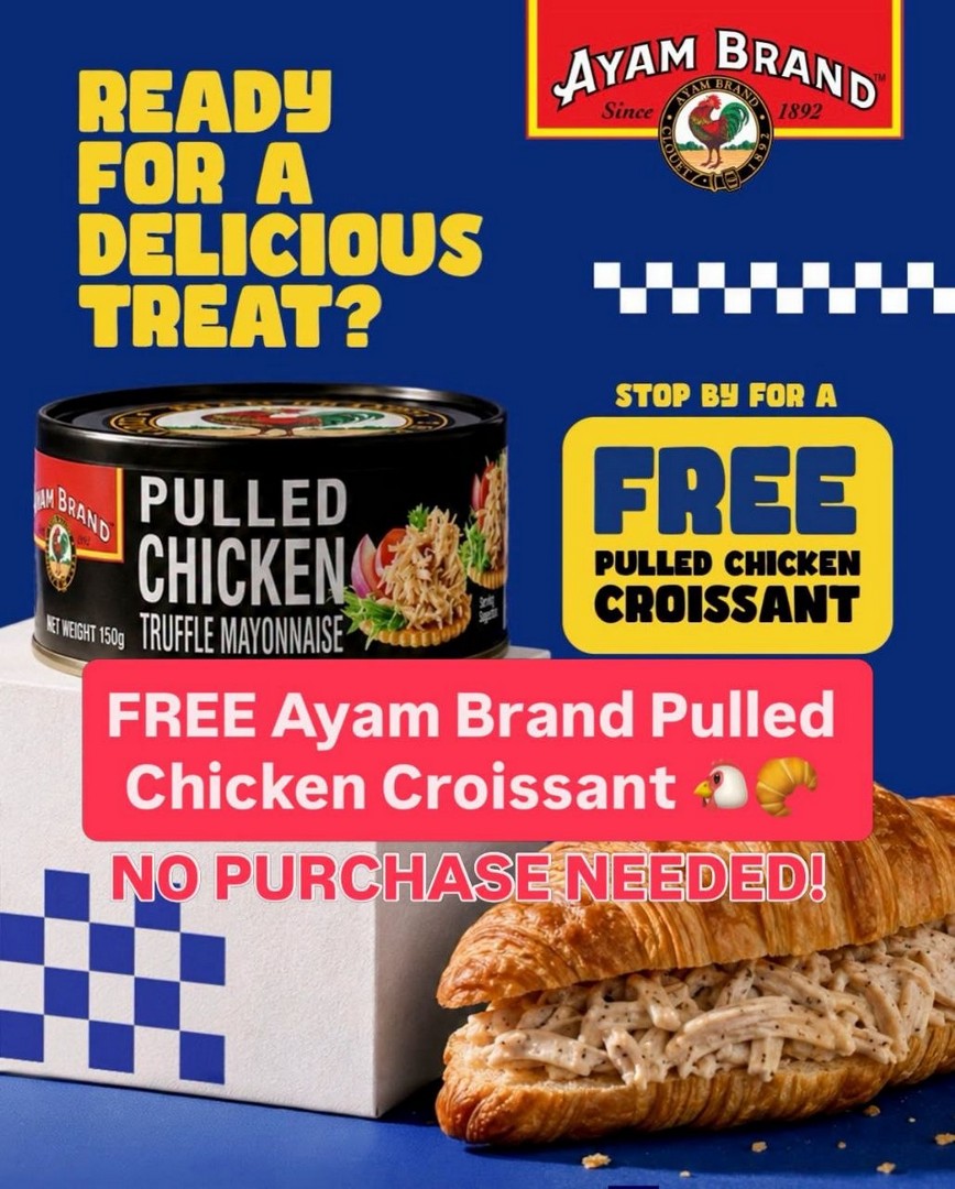 Ayam-Brand-Free-Pulled-Chicken-Croissant-Promotion 22 August-12 September 2026: Ayam Brand Free Pulled Chicken Croissant Promotion at MRT Stations in Singapore