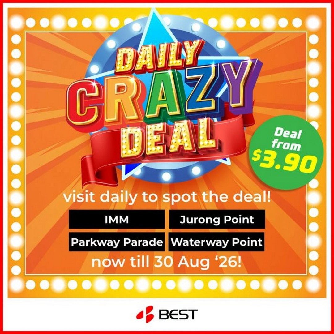 BEST-Denki-Singapore-Daily-Crazy-Deal 26-30 August 2026: BEST Denki Singapore: Daily Crazy Deal Promotion from $3.90 at Selected Stores