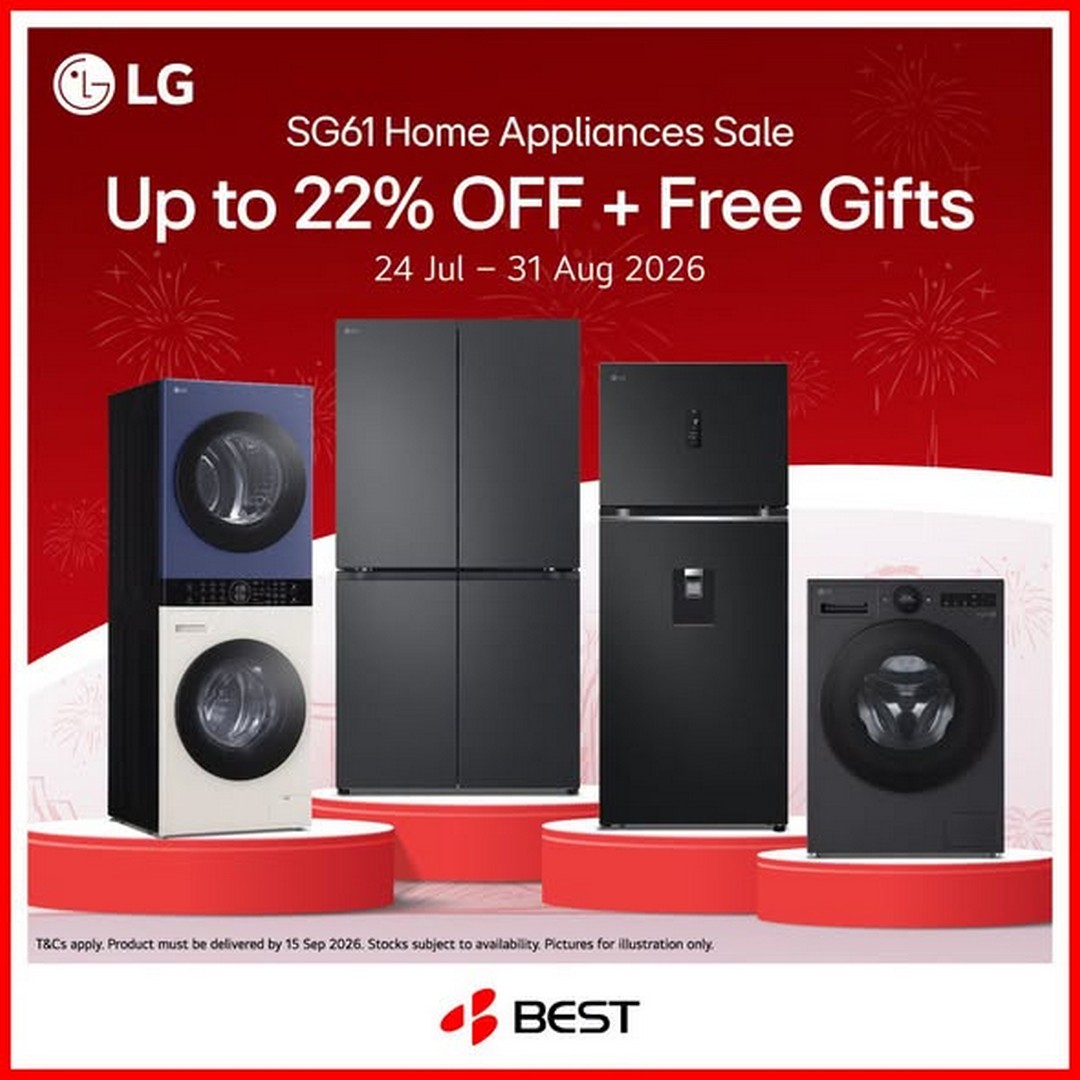 BEST-Denki-Singapore-LG-National-Day-Promotion 24 July-31 August 2026: BEST Denki Singapore LG National Day Promotion, Enjoy Up to 22% Savings, Free Gifts and Home Appliance Deals