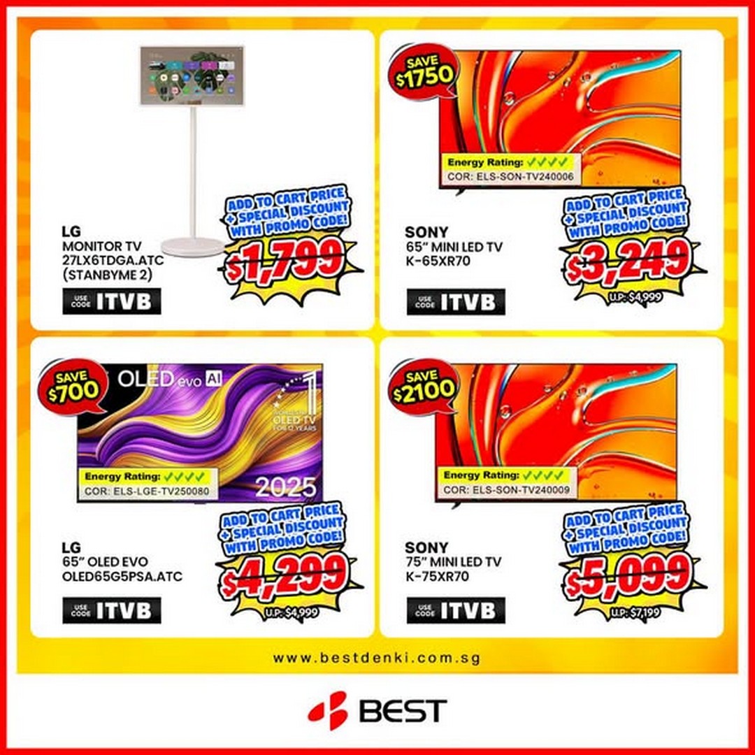 BEST-Denki-Singapore-Online-TV-Promotion-3 21 August 2026 onwards: BEST Denki Singapore Online TV Promotion – Up to 50% Off Selected TVs, Free Delivery and Extra $300 Off