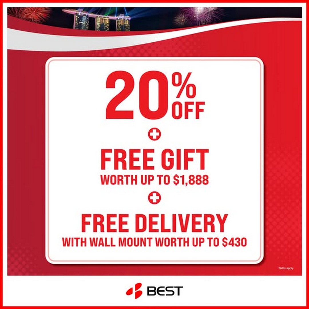 BEST-Denki-Singapore-Red-Hot-Deals-SG61-Promotion-1 Now till 10 August 2026: BEST Denki Singapore Red Hot Deals SG61 Promotion: Enjoy 20% OFF, Free Gifts Up To $1,888 & TV Delivery Bundle Offers