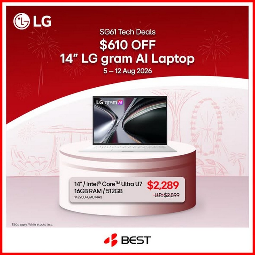 BEST-Denki-Singapore-SG61-Promotion-1 5-12 August 2026: BEST Denki Singapore SG61 Promotion – Save Up to $610 on Selected LG Monitors and Laptops During National Day Sale