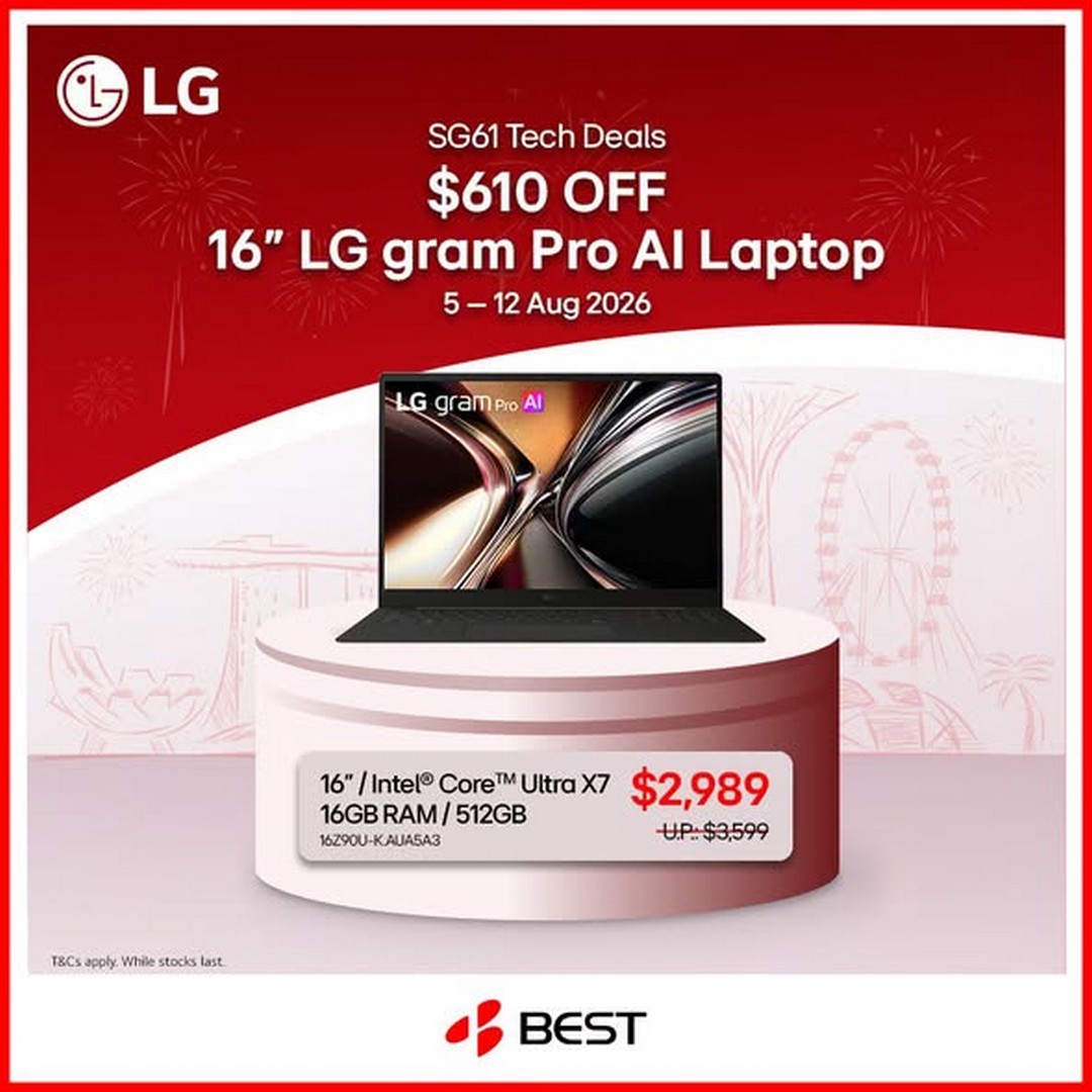 BEST-Denki-Singapore-SG61-Promotion-3 5-12 August 2026: BEST Denki Singapore SG61 Promotion – Save Up to $610 on Selected LG Monitors and Laptops During National Day Sale
